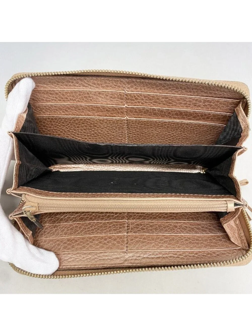 ★SOLD★ ★SOLD★ Gucci Wallet Soho Leather Pink Beige Champagne Gold - Picture 3 of 8